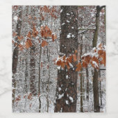 Schneebedeckte Eichenbäume Winternaturfotografie Weinetikett (Einzelnes Label)