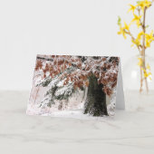 Schneebedeckte Eichenblätter Karte (Gelbe Blume)
