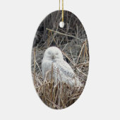 schneebedeckte Eule Keramik Ornament (Rechts)