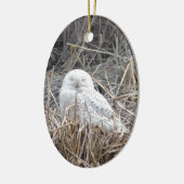 schneebedeckte Eule Keramik Ornament (Links)