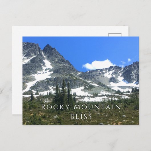 Schneebedeckte Felsgebirge Postkarte (Vorne/Hinten)