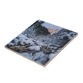 Schneebedeckte Geisler-Bergkette Fliese (Seite)