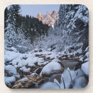 Schneebedeckte Geisler-Bergkette Getränkeuntersetzer