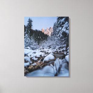 Schneebedeckte Geisler-Bergkette Leinwanddruck