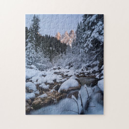 Schneebedeckte Geisler-Bergkette Puzzle (Vertikal)