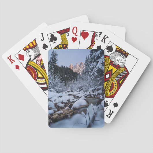 Schneebedeckte Geisler-Gebirgskette Spielkarten (Rückseite)