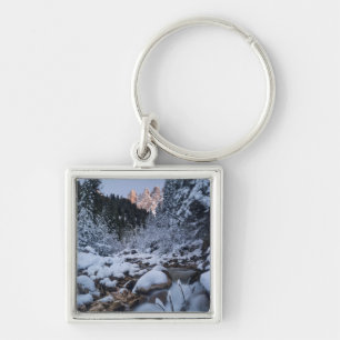 Schneebedeckte Geisler-Gruppe Schlüsselanhänger