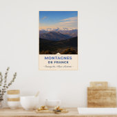Schneebedeckte Gipfel der französischen Alpen Poster (Küche)