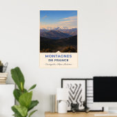 Schneebedeckte Gipfel der französischen Alpen Poster (Heimbüro)