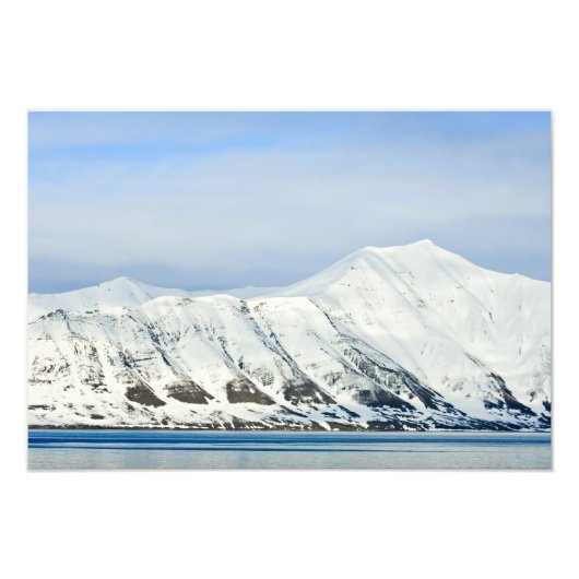 Schneebedeckte Gipfel Woodfjord Svalbard 2 Fotodruck (Vorne)