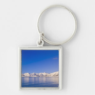 Schneebedeckte Gipfel Woodfjord Svalbard Schlüsselanhänger