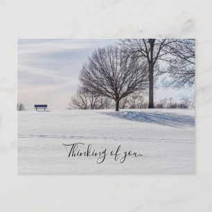 Schneebedeckte Hügelbank Postkarte