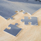 Schneebedeckte Hütte am Bach Puzzle (Seite)