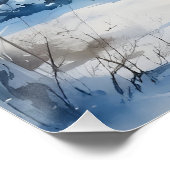 Schneebedeckte Hütte Poster (Ecke)