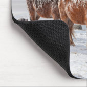 Schneebedeckte isländische Pferde Mousepad (Ecke)