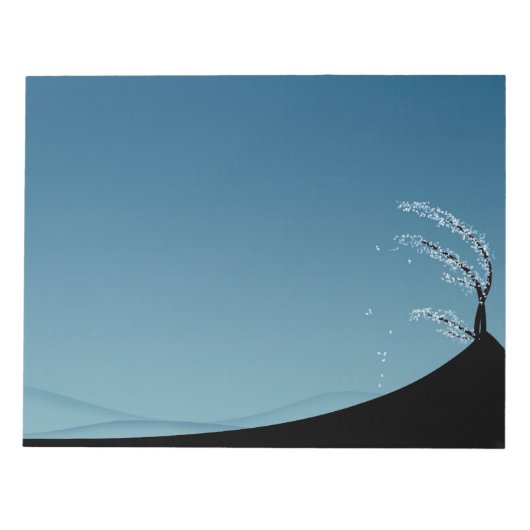 Schneebedeckte Jahreszeitlandschaft Notizblock (Vorderseite)