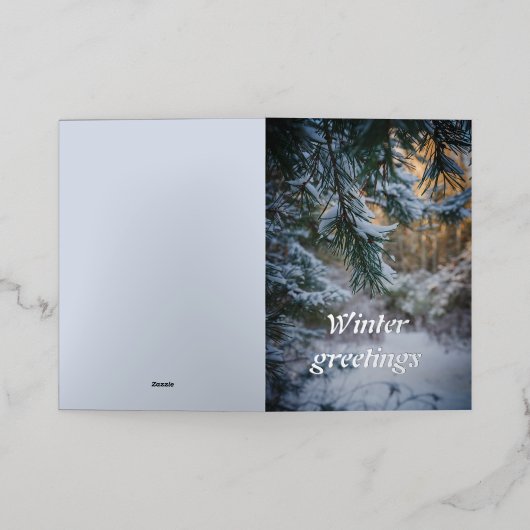 Schneebedeckte Kiefernäste (Äußere Ablage)