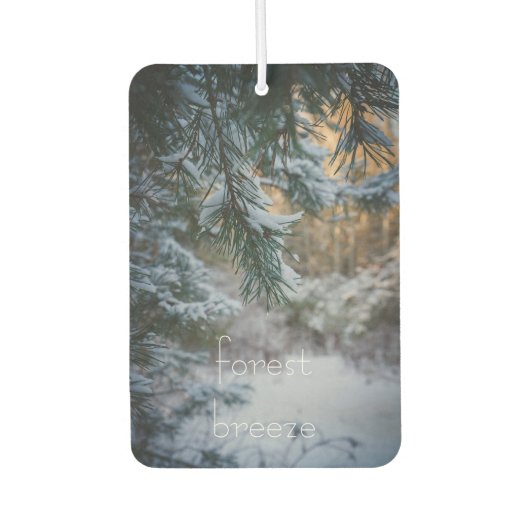 Schneebedeckte Kiefernäste Autolufterfrischer (Vorderseite)