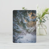 Schneebedeckte Kiefernäste Feiertagskarte (Stehend Vorderseite)