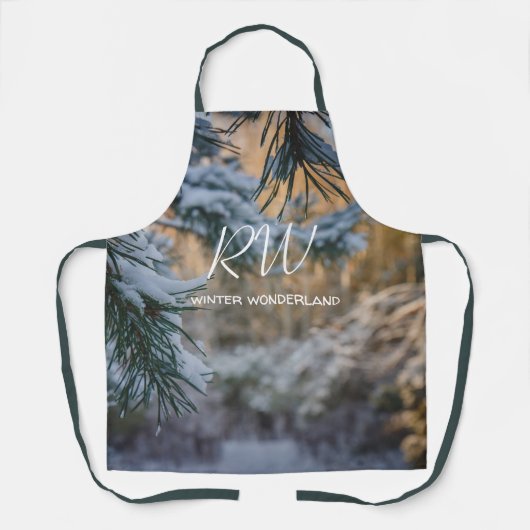 Schneebedeckte Kiefernäste Schürze (Vorderseite)