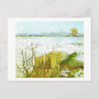 Schneebedeckte Landschaft Arles Hintergrund Van Go