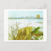 Schneebedeckte Landschaft Arles Hintergrund Van Go Postkarte (Vorderseite)