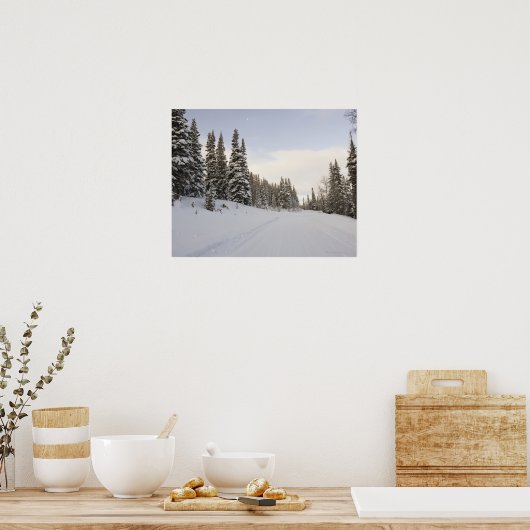 Schneebedeckte Landschaft Poster (Küche)