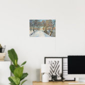Schneebedeckte Landschaft, Viggo Langer Poster (Heimbüro)