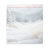 Schneebedeckte Landschaftslandschaft Notizblock (Vorderseite)