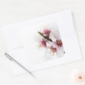 Schneebedeckte Mandelbaum-Blume Quadratischer Aufkleber (Umschlag)