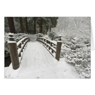 Schneebedeckte Mondbrücke, Japanischer Garten