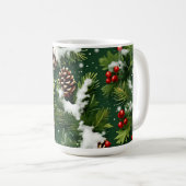schneebedeckte Nadelkronen und heilige festliche T Kaffeetasse (VorderseiteRechts)