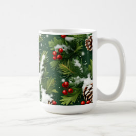schneebedeckte Nadelkronen und heilige festliche T Kaffeetasse