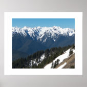 Schneebedeckte olympische Berge Fotografisch Poster (Vorne)