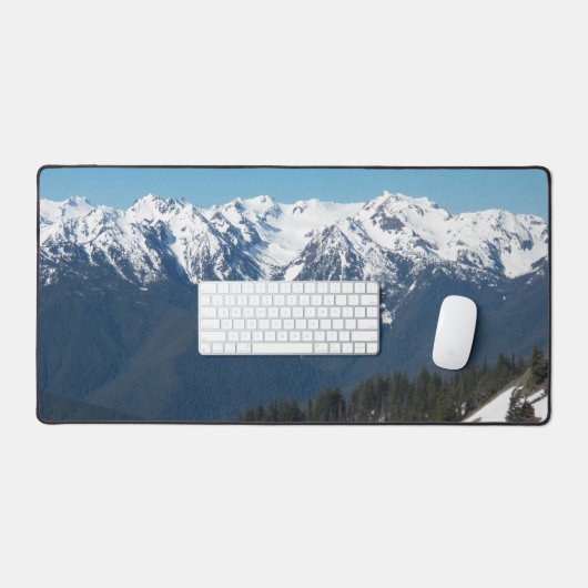 Schneebedeckte olympische Berglandschaft Schreibtischunterlage (Tastatur & Maus)