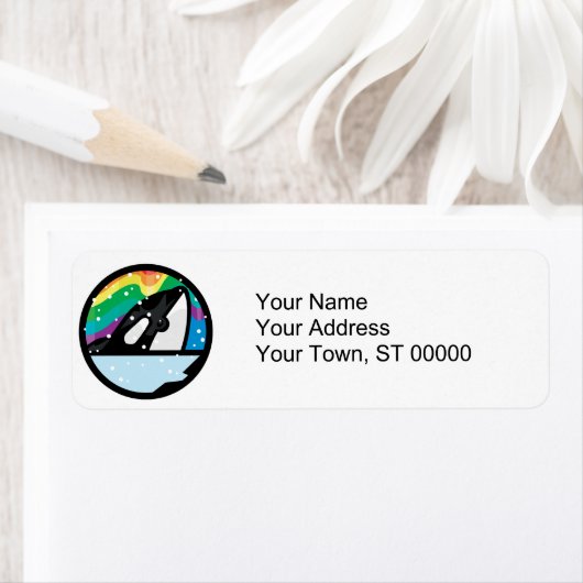 schneebedeckte Orca-Kreisgestaltung (Insitu)