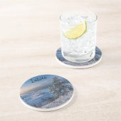 Schneebedeckte Ostseeküste Getränkeuntersetzer (Seite)