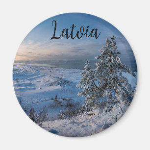 Schneebedeckte Ostseeküste Magnet