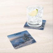 Schneebedeckte Ostseeküste Rechteckiger Pappuntersetzer (Vor Ort)