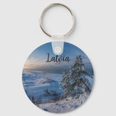 Schneebedeckte Ostseeküste Schlüsselanhänger (Vorderseite)
