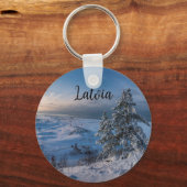 Schneebedeckte Ostseeküste Schlüsselanhänger (Vorderseite)