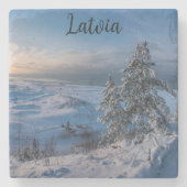 Schneebedeckte Ostseeküste Steinuntersetzer (Vorderseite)