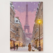 Schneebedeckte Pariser Winterstadt-Träume Puzzle (Vertikal)