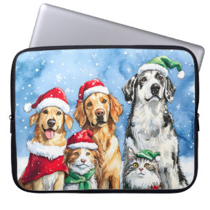Schneebedeckte Pfoten Festliche Süße Weihnachts-Ha Laptopschutzhülle