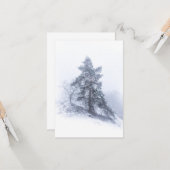 Schneebedeckte Pine Tree Winter Fotokarte Karte (Vorderseite/Rückseite Beispiel)