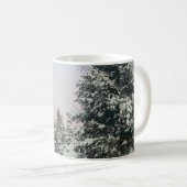 Schneebedeckte Pine Trees Moon Sunset Kaffeetasse (VorderseiteRechts)