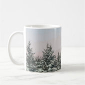Schneebedeckte Pine Trees Moon Sunset Kaffeetasse (Links)