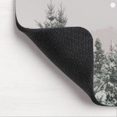 Schneebedeckte Pine Trees Moon Sunset Mousepad (Ecke)