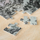 Schneebedeckte Pine Trees Moon Sunset Puzzle (Seite)