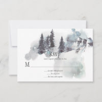Schneebedeckte Pinienbäume Hochzeit-RSVP